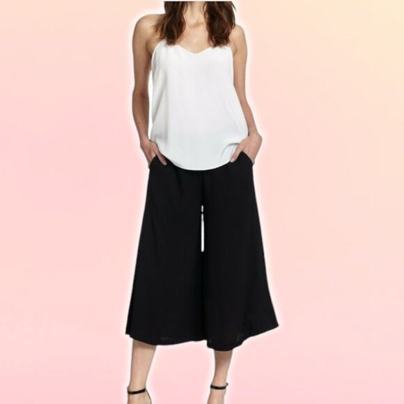 BABATON Aritzia 100% Wool Culottes Crop Pant Sz 0 Black - Picture 1 of 6
